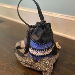 Loeffler Randall Perforated Leather Bucket Bag NWT